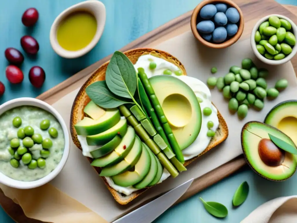 Bocados saludables del mundo en acuarela Una acuarela detallada de vibrantes snacks saludables para diabéticos de distintas culturas, incluyendo aguacate, yogur con frutas y hummus con verduras, sobre una mesa de madera rústica