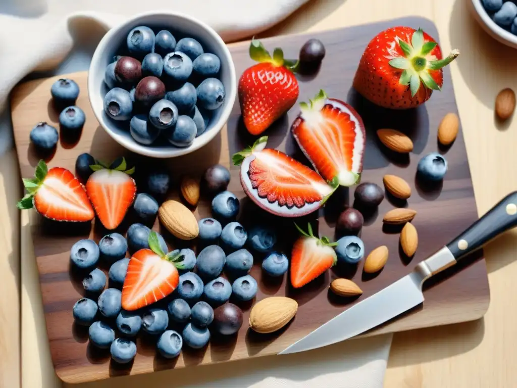Bodegón saludable de frutas y frutos secos: acuarela detallada Delicioso bodegón de frutas y frutos secos con beneficios antioxidantes en snacks saludables