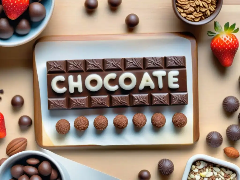 Deliciosas meriendas de chocolate saludable en acuarela detallada Deliciosos snacks saludables con chocolate en ilustración acuarela