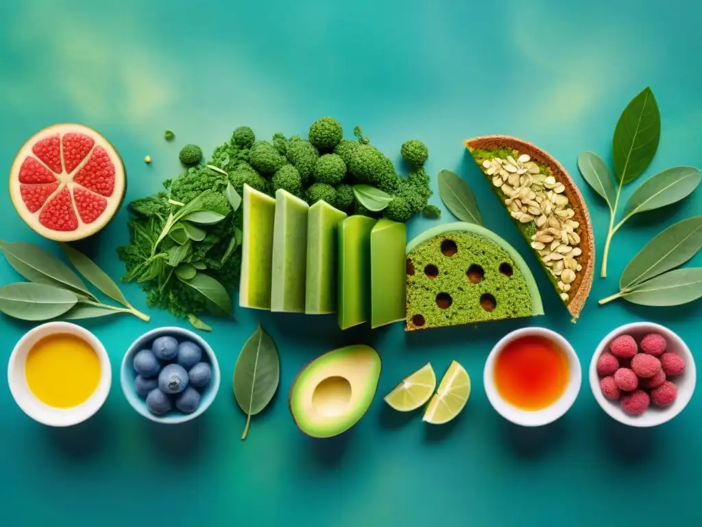 Deliciosos snacks saludables con moringa: ilustración acuarela Deliciosos snacks saludables infundidos con moringa, resaltando los beneficios de la moringa en snacks
