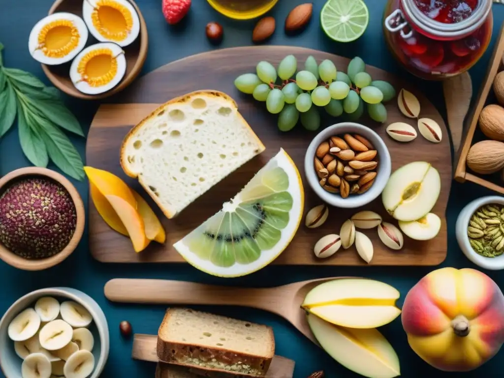 Deliciosos snacks orgánicos y fermentados: ilustración acuarela detallada Deliciosos snacks saludables orgánicos y fermentados en acuarela detallada