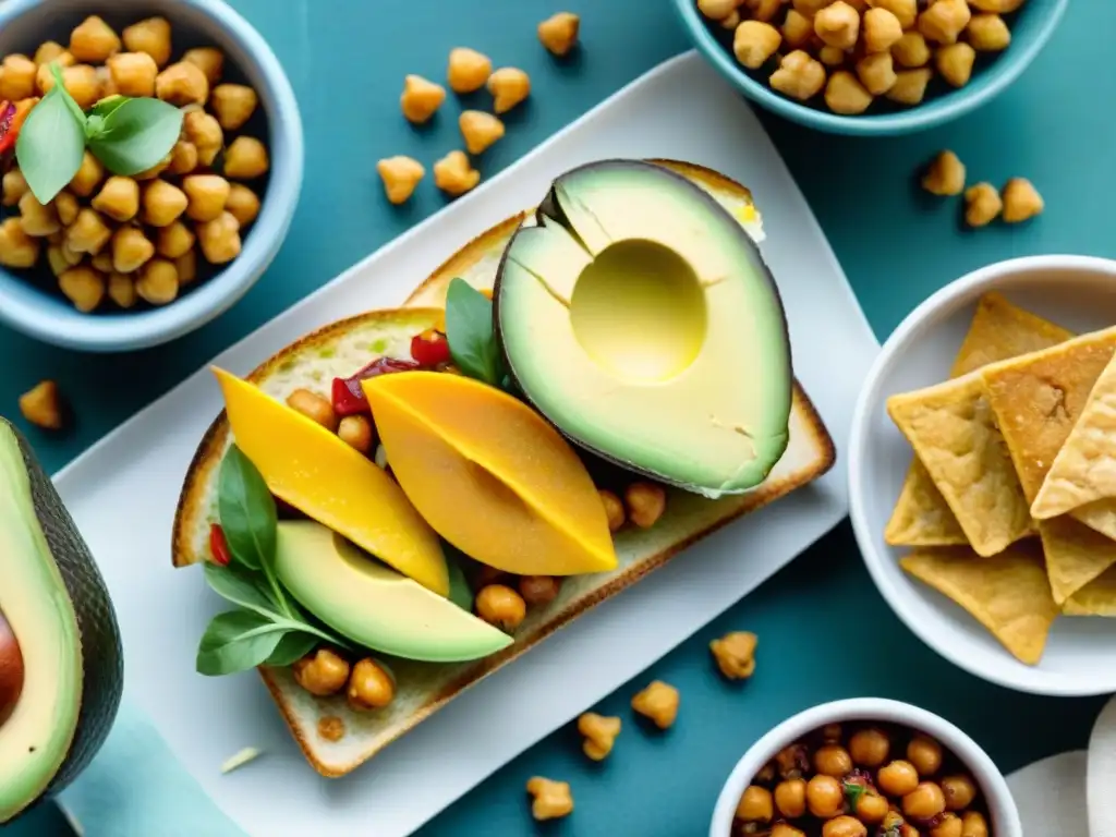 Bocados saludables y picantes: ¡Sabor y color en cada detalle! Deliciosos snacks saludables picantes recetas variadas en acuarela vibrante