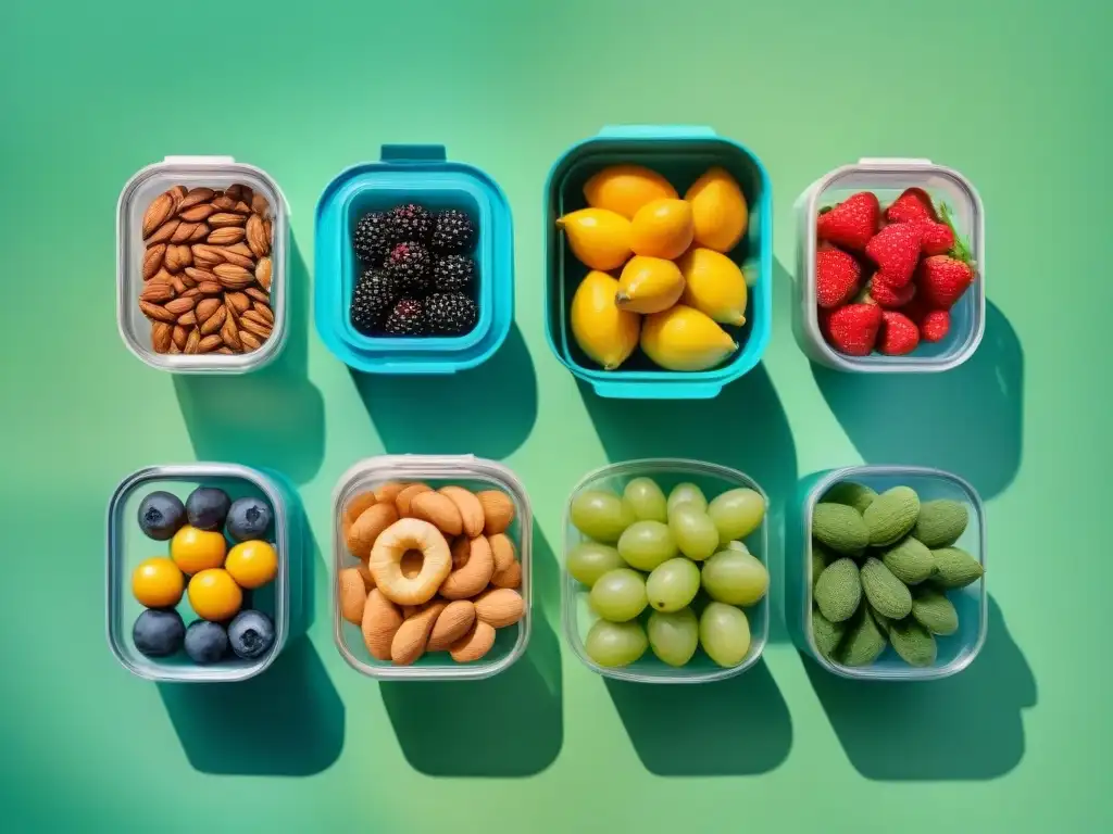 Ecofriendly snack containers: diseño moderno y sostenible Envases reciclados de snacks saludables, diseño moderno y vibrantes colores