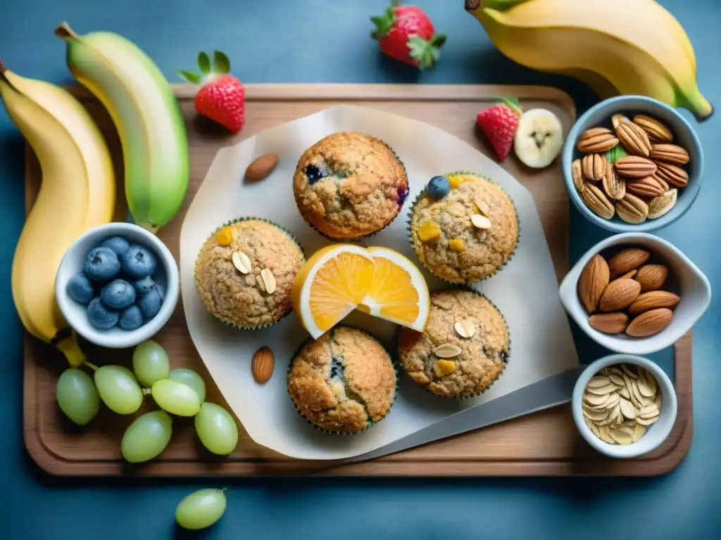Deliciosos snacks de avena para niños: ilustración acuarela Un festín de snacks saludables de avena para niños, lleno de colores y detalles vibrantes en acuarela