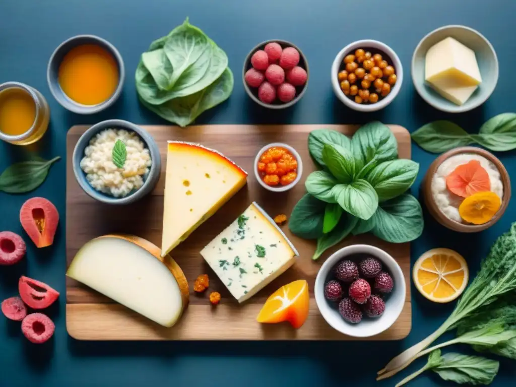 Deliciosos snacks orgánicos y fermentados en acuarela detallada Un festín de snacks saludables orgánicos y fermentados exquisitamente detallados en acuarela