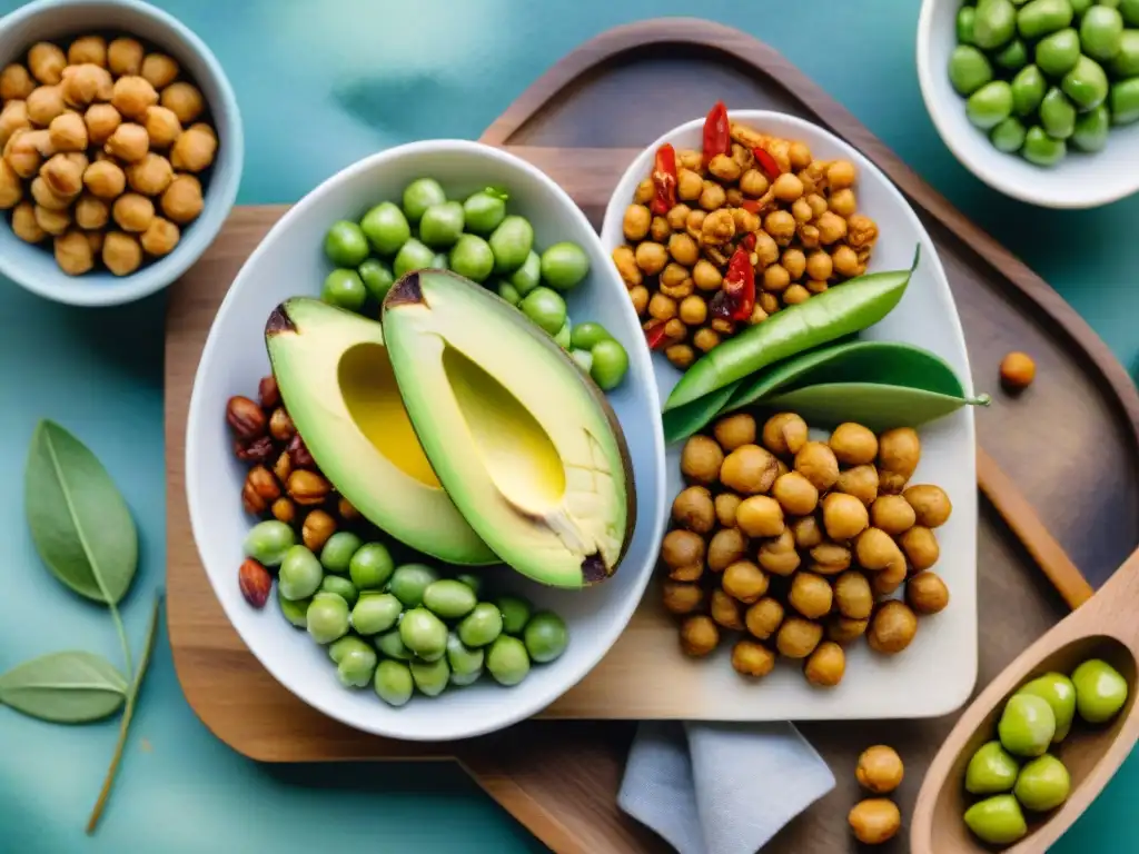 Delicias saludables y picantes: ilustración acuarela Un festín de snacks saludables picantes recetas variadas en acuarela vibrante y detallada
