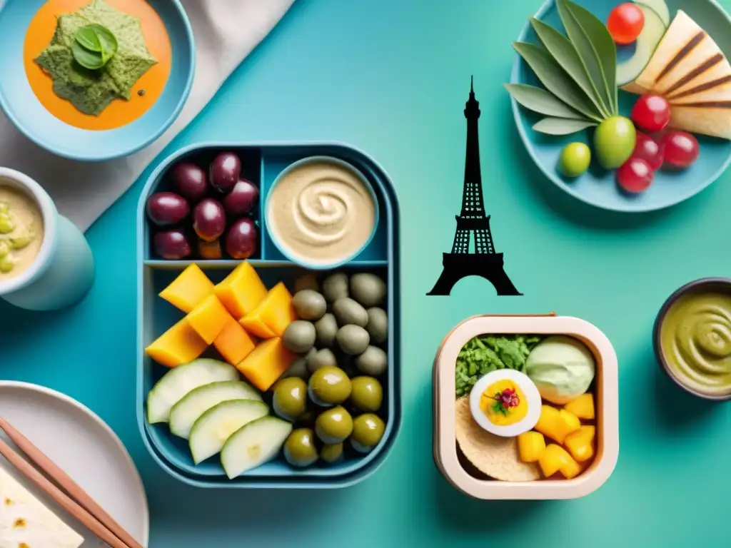 Delicias del Mundo: Bento japonés, mezze mediterráneo y elote mexicano Un festín visual de snacks saludables tradicionales de todo el mundo