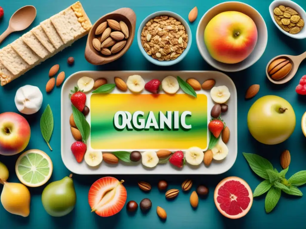 Armonía orgánica: bodegón de snacks saludables en acuarela Una ilustración detallada en acuarela de snacks orgánicos que promueven el bienestar