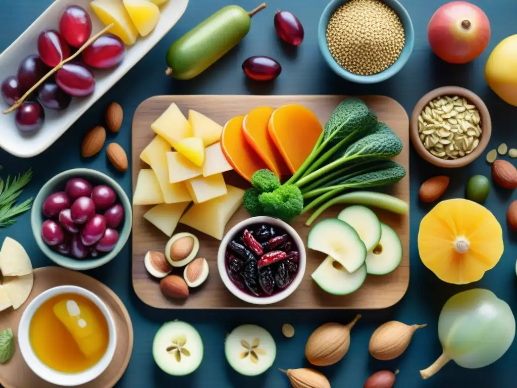 Exquisita ilustración acuarela de snacks orgánicos y fermentados Una ilustración detallada en acuarela de snacks saludables orgánicos y fermentados, resaltando su frescura y atractivo natural