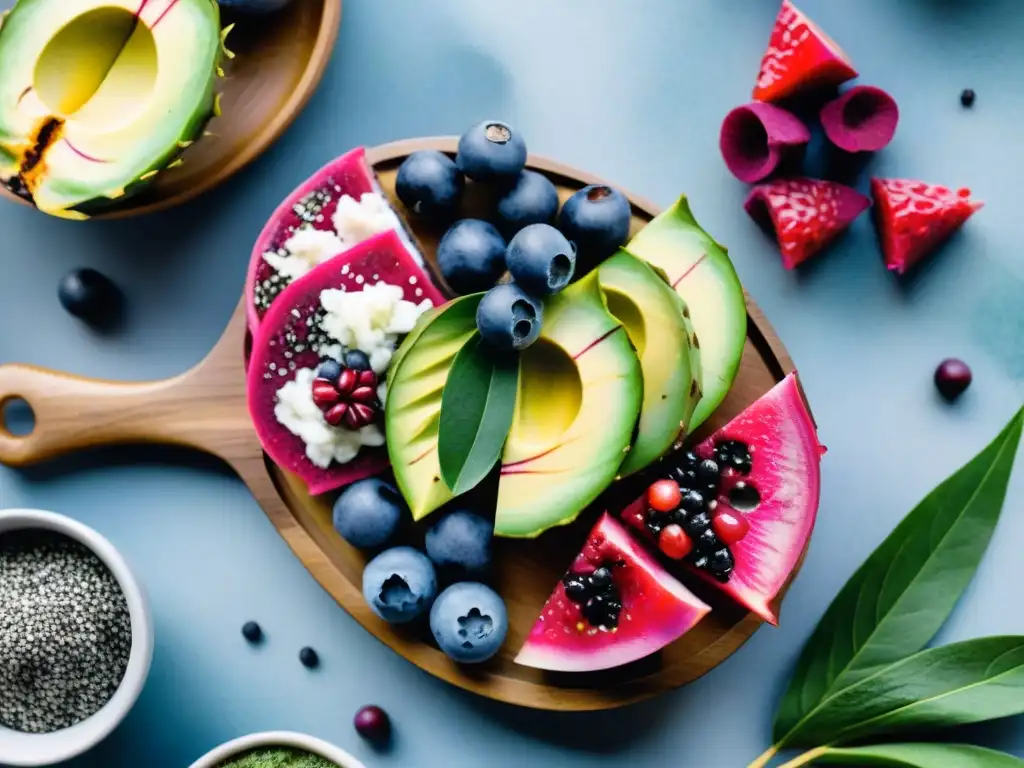 Deliciosas superfoods en acuarela: avocado toast, acai bowls y energy balls Una ilustración detallada en acuarela de snacks saludables con superalimentos, como tostadas de aguacate, bowls de açaí y bolitas energéticas