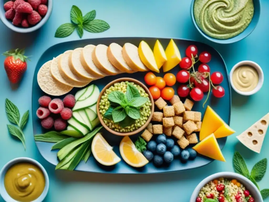 Delicias Saludables del Mundo: Ilustración Acuarela Una ilustración detallada con una diversidad de snacks saludables de todo el mundo, fusionando tradiciones alimenticias