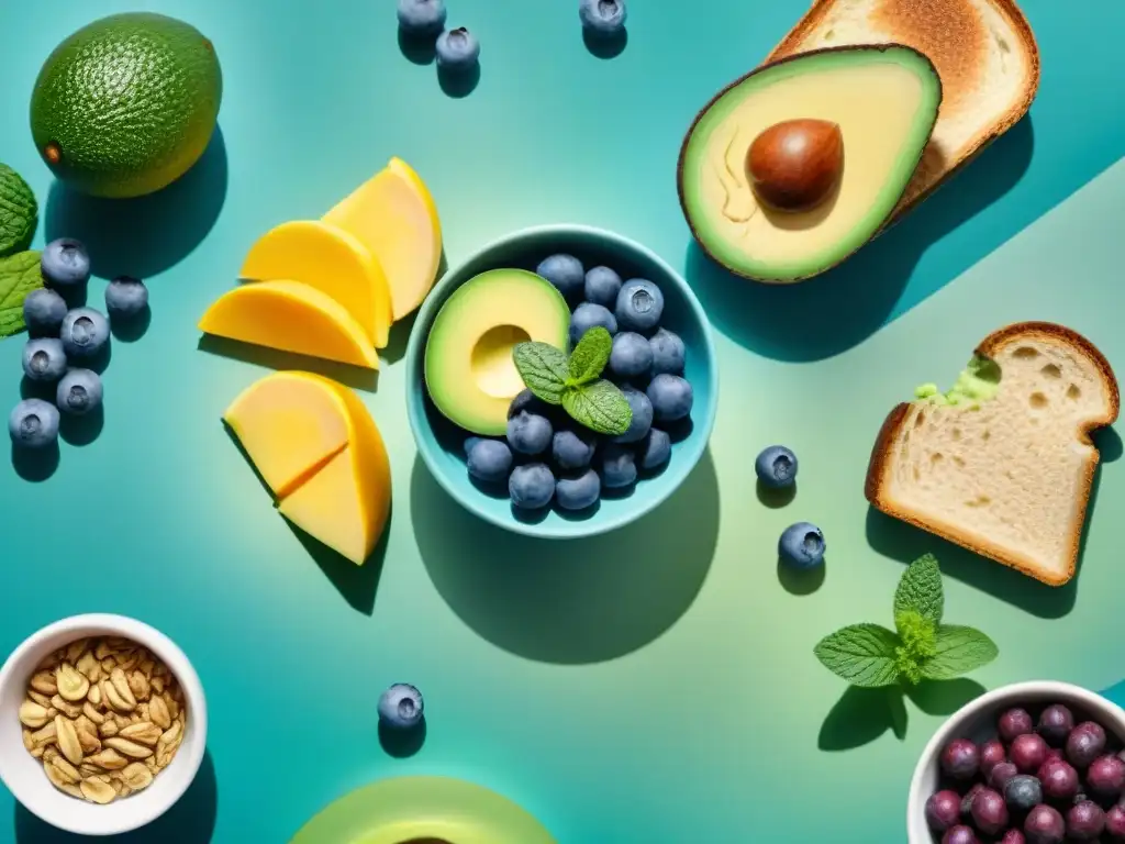 Escena vibrante de oficina: snacks saludables para energía Un lugar de trabajo vibrante con snacks saludables para energía sostenida