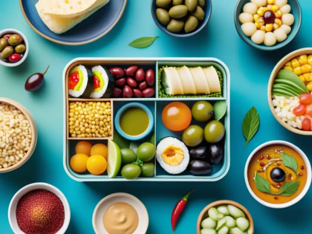 Delicias saludables para diabéticos de todo el mundo Una representación detallada y artística de snacks saludables para diabéticos de todo el mundo